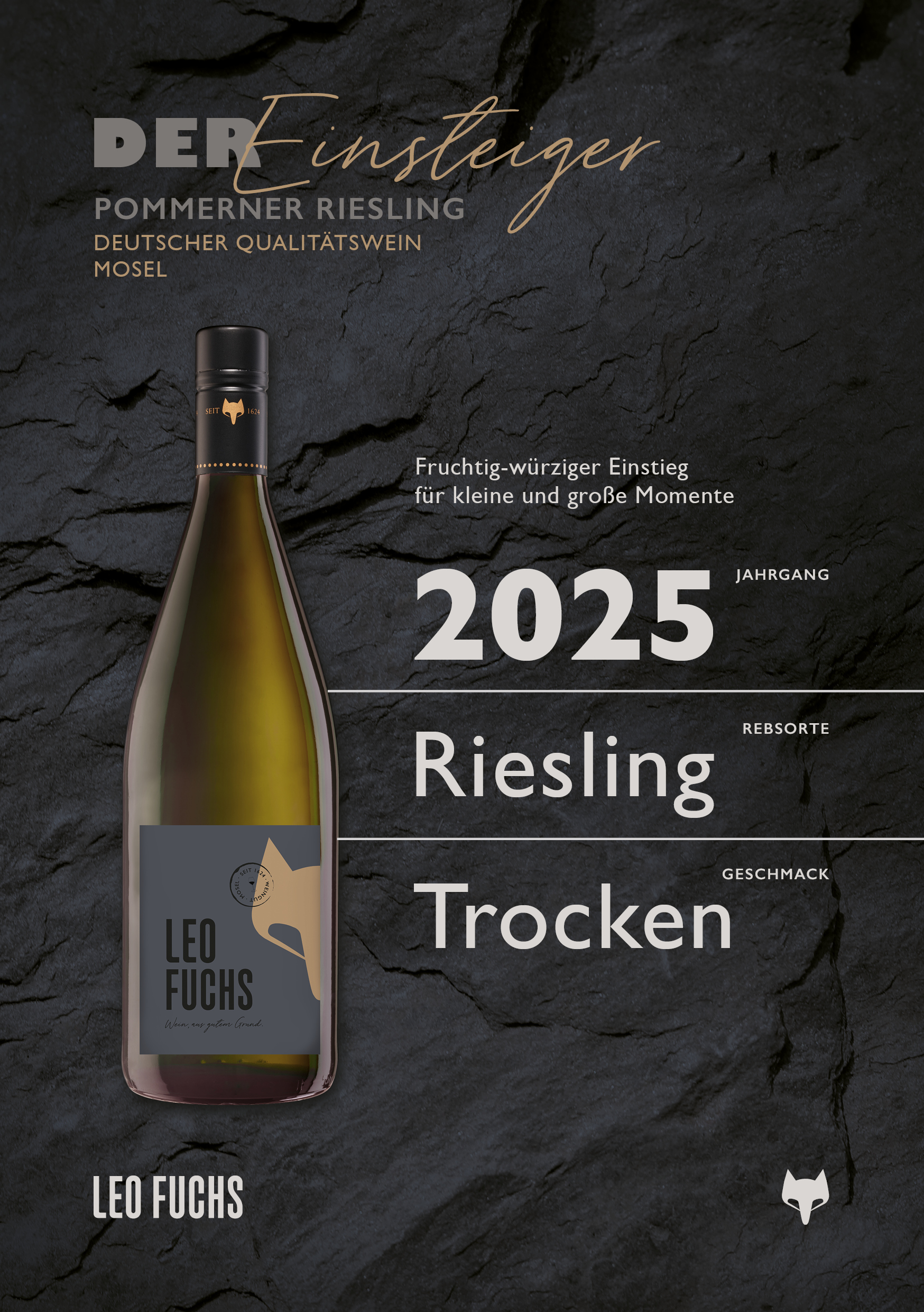 DER EINSTEIGER | 2025 Pommerner Riesling | trocken | Nr. 1115