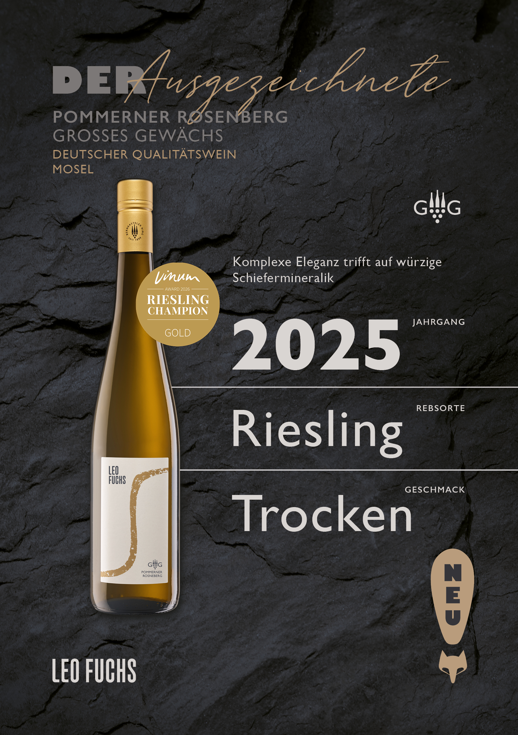 DER AUSGEZEICHNETE | 2025 Pommerner Rosenberg | Großes Gewächs | Riesling | trocken | Nr. 1145