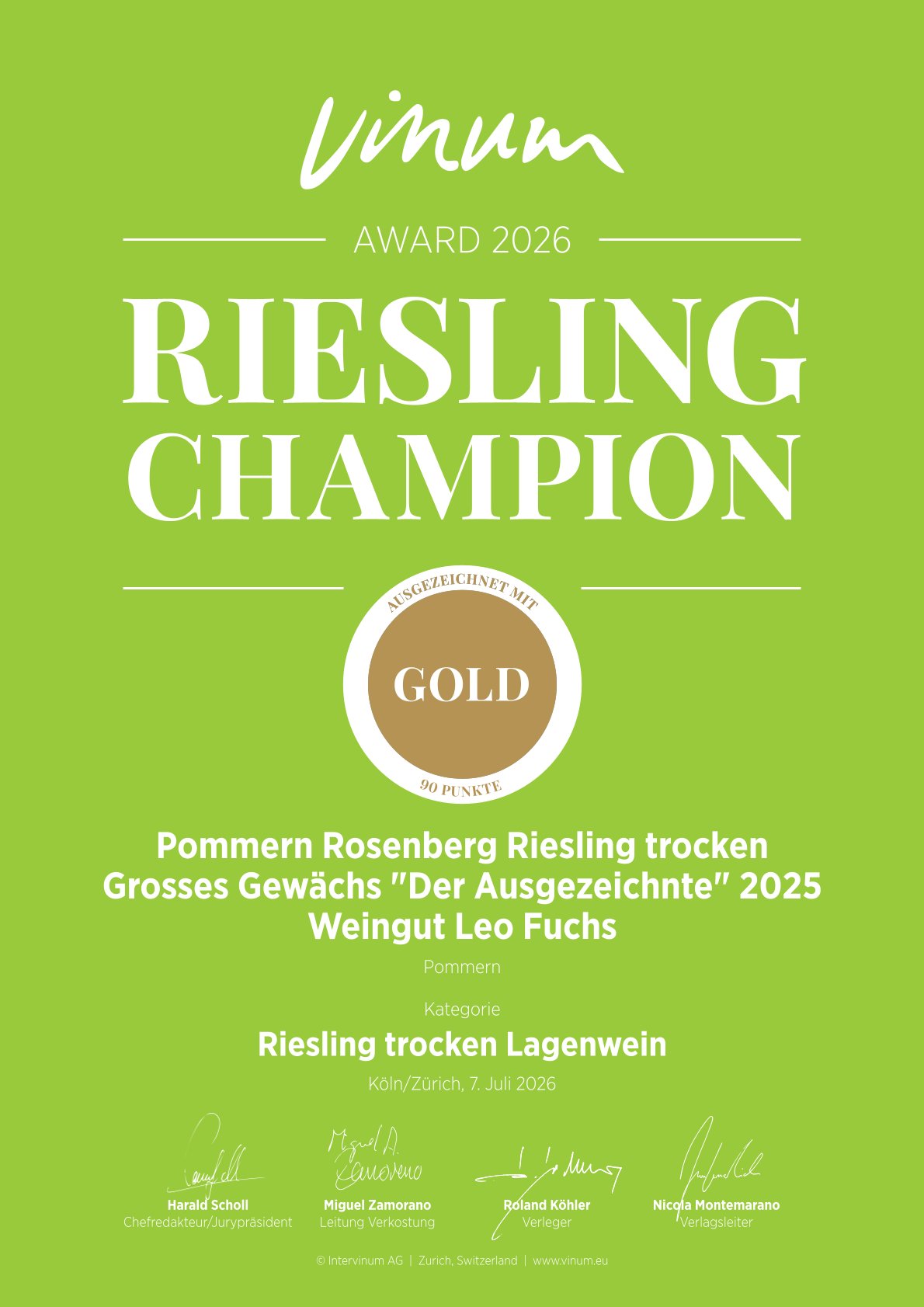 DER AUSGEZEICHNETE | 2025 Pommerner Rosenberg | Großes Gewächs | Riesling | trocken | Nr. 1145 – Bild 2